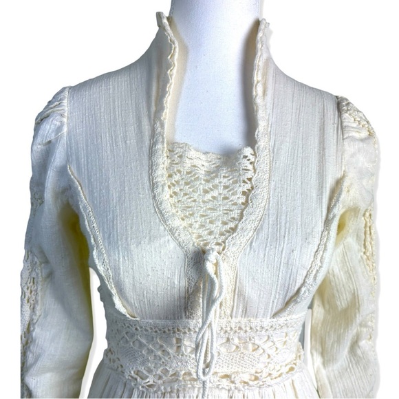 GUNNE SAX by Jessica San Francisco VINTAGE 70s Cotton Long Dress - Picture 3 of 9